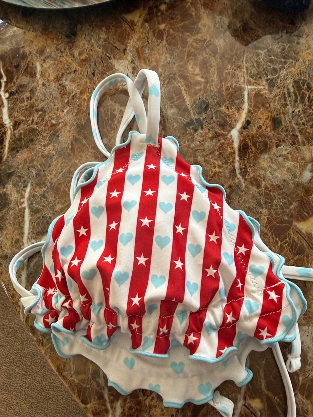 Source Unknown Red & White Striped Star Print Bikini Set - Picture 4 of 5